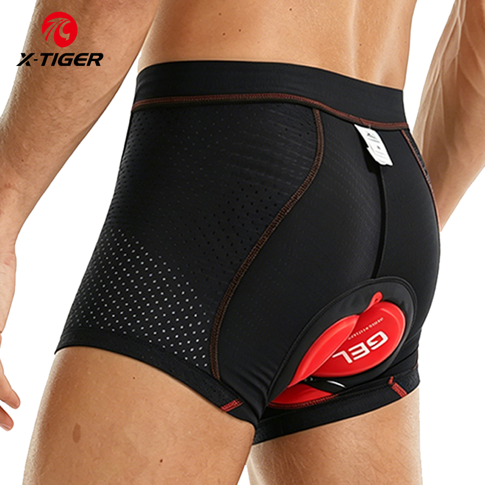 Mountain Biking Underwear - X-Tiger ชุดชั้นในการขี่จักรยาน Pro 5D แผ่นเจลกันกระแทกขี่จักรยานกางเกงอัพเกรดเบาะจักรยานเสือภูเขากางเกงขาสั้นจักรยานชุดชั้นใน