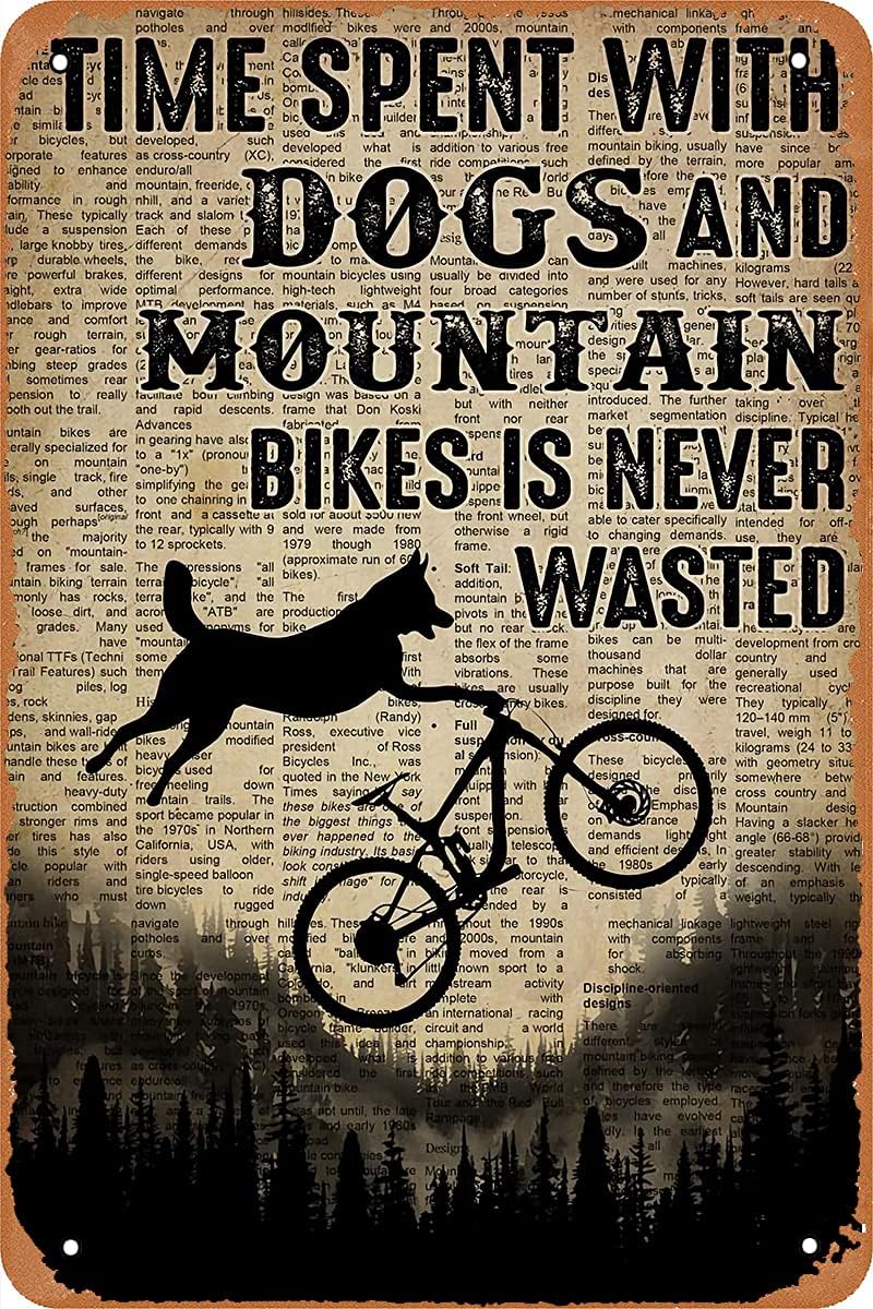 ป้ายโลหะวินเทจตกแต่งผนัง ขนาด  - Mountain Biking With Dog บทวิจารณ์และราคา
