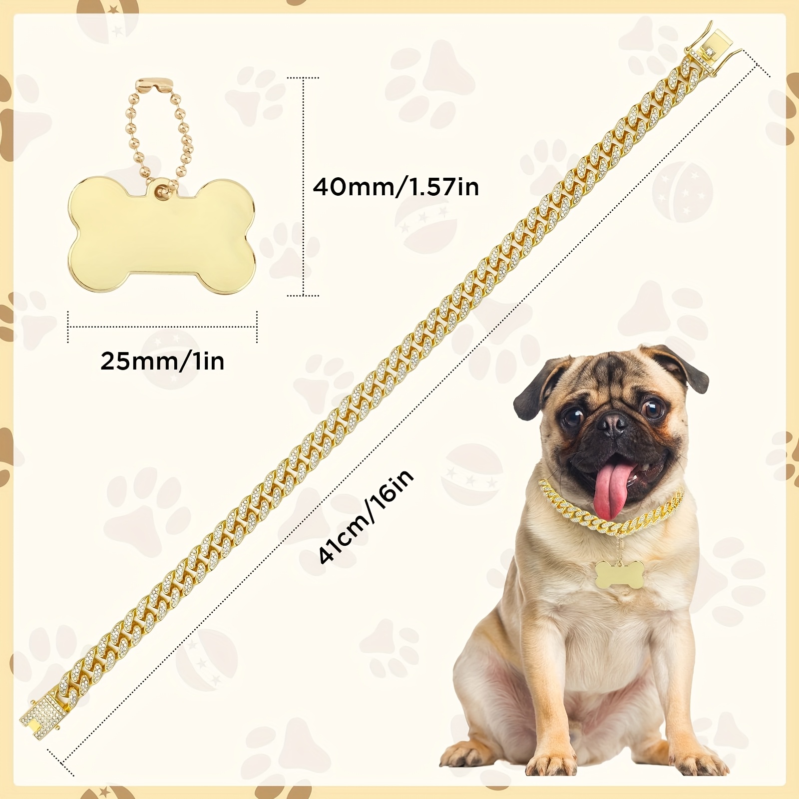16 นิ้วที่กําหนดเองปลอกคอสุนัข - Chain Quick Link บทวิจารณ์และราคา